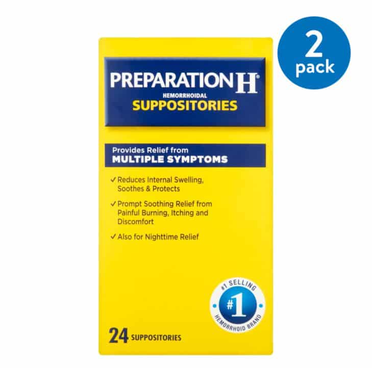 (2 Pack) Preparation H Hemorrhoid Symptom Treatment Suppositories (24 ...