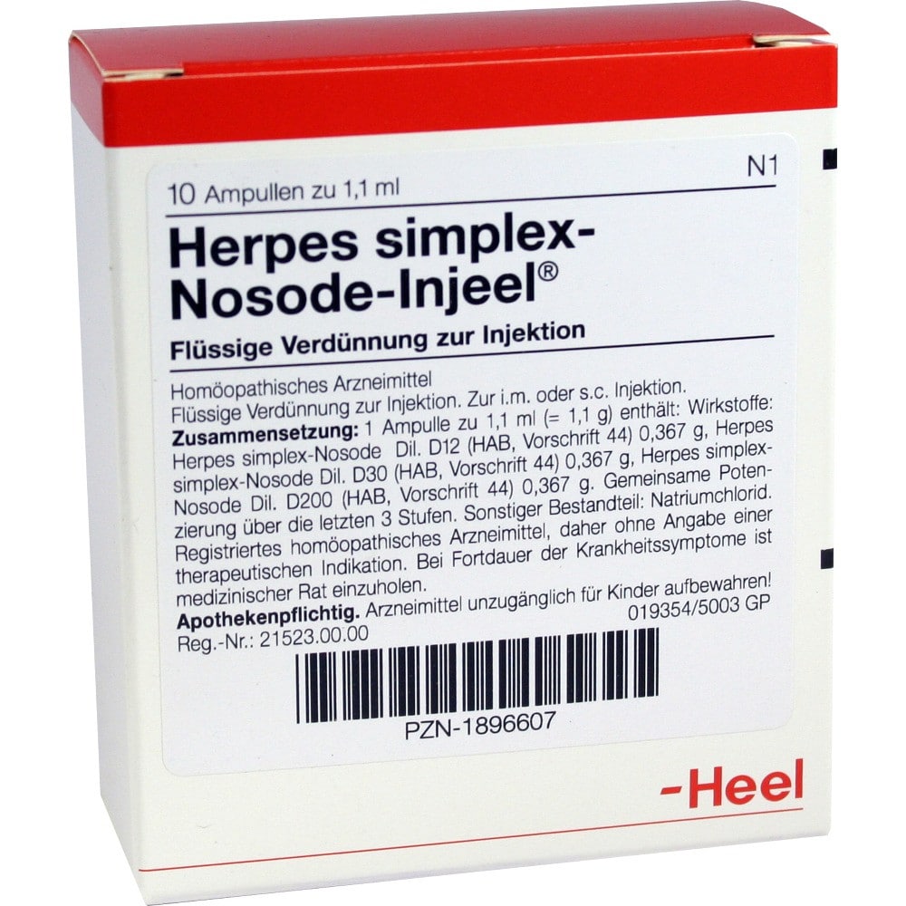 Herpes Simplex Nosode Injeel Ampullen (Ampoules) 10 x 1.1ml